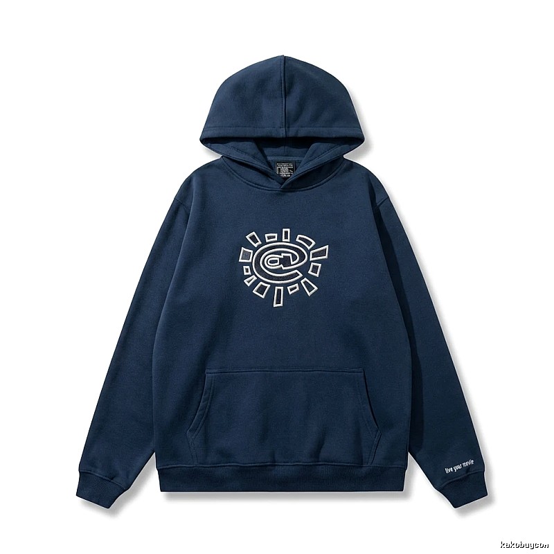 ADWYSD retro-style navy blue hoodie
