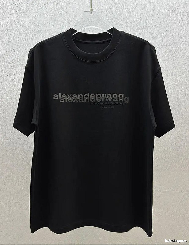 Alexander Wang Letter Print Trendy & Cool Black T-Shirt
