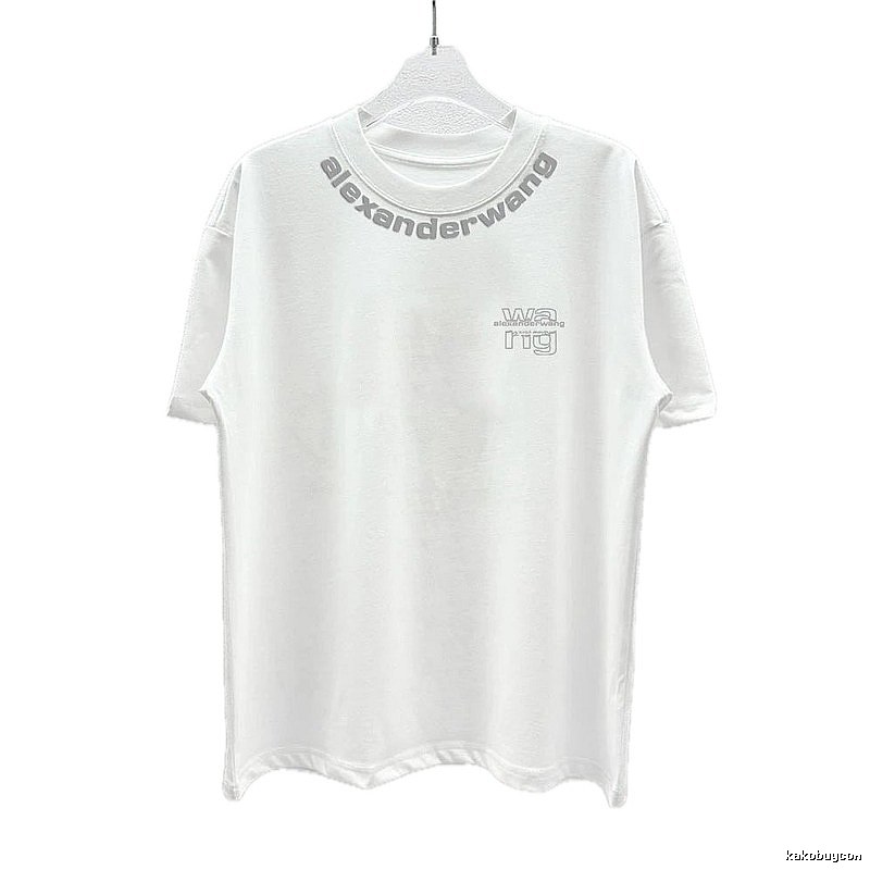 Alexander Wang Printed Street Style White T-Shirt