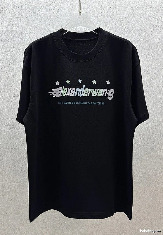 Alexander Wang Star Print Trendy Black T-Shirt