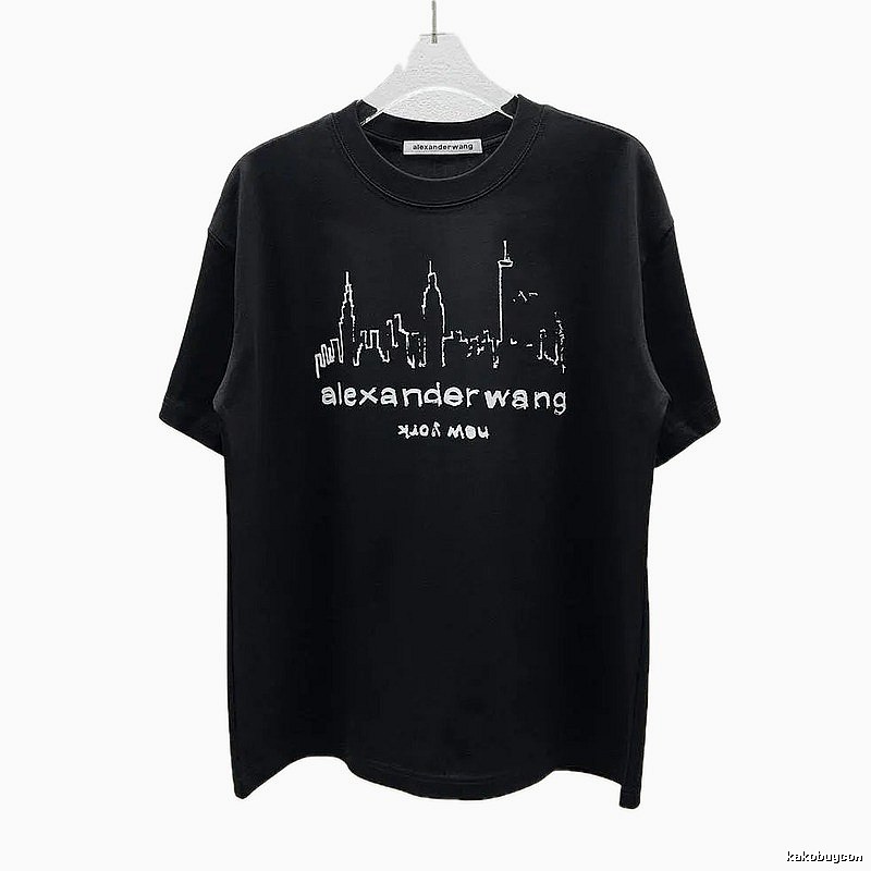 Alexander Wang Trendy & Cool Skyline Print Black T-Shirt