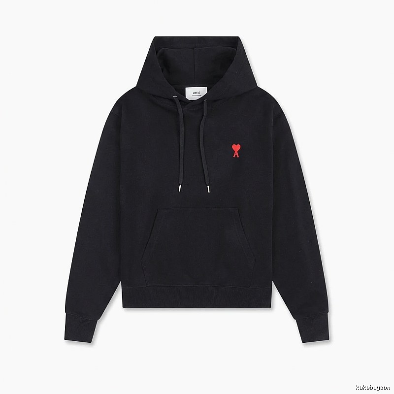 AMI Love Embroidery Trendy Brand Black Sweatshirt