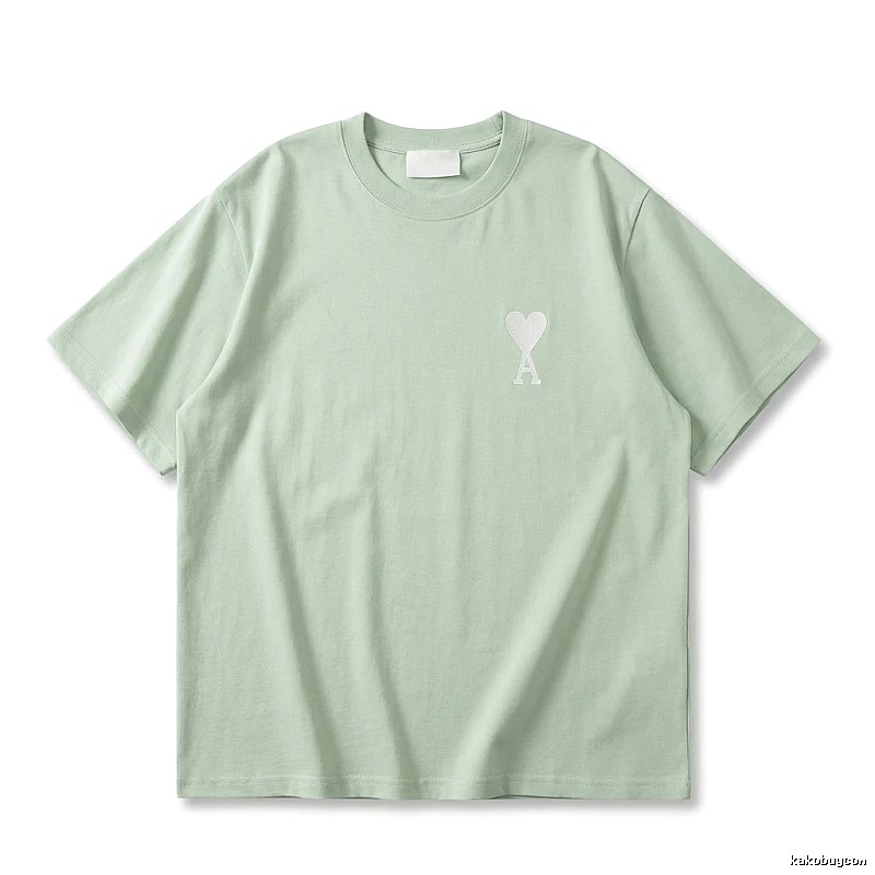 AMI Love Series Simple Style Light Green T-shirt