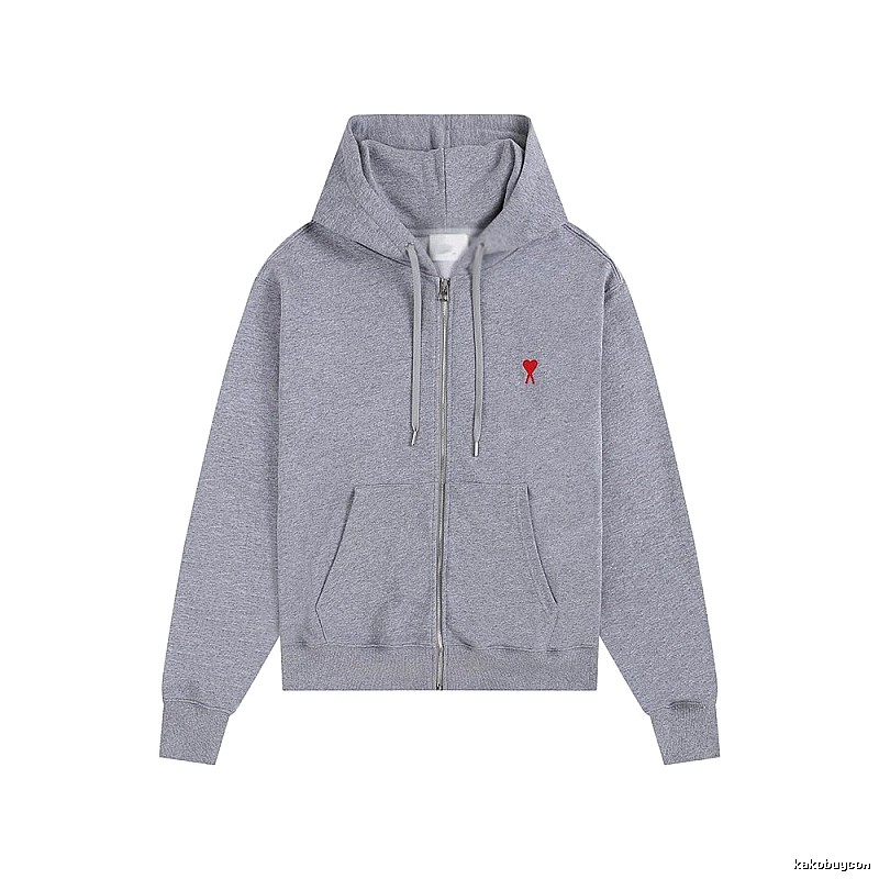 Ami Love Series Trendy Brand Grey Hoodie