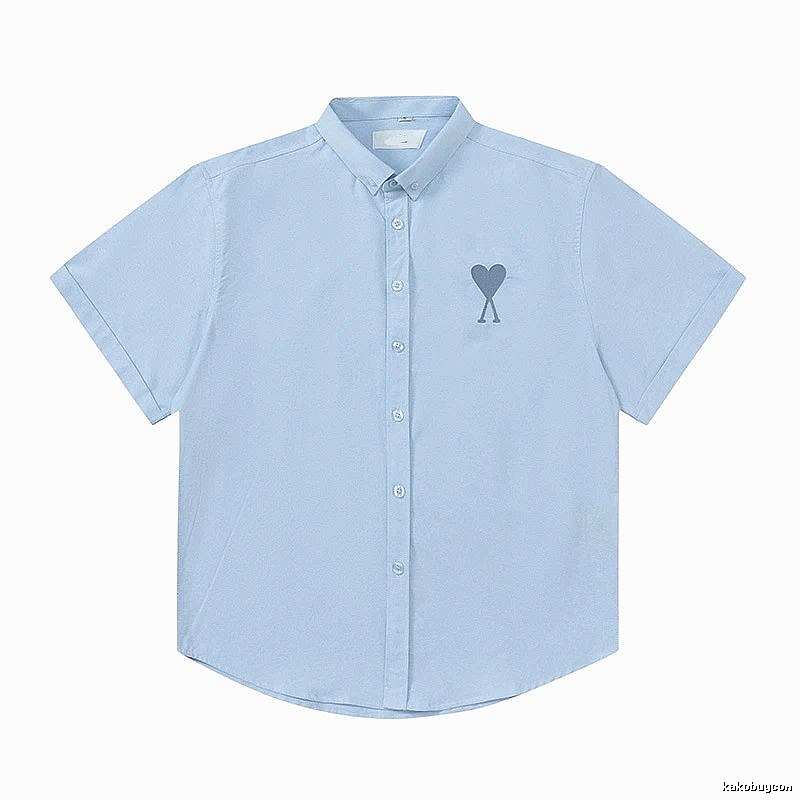 AMI Love Simple Style Blue Shirt