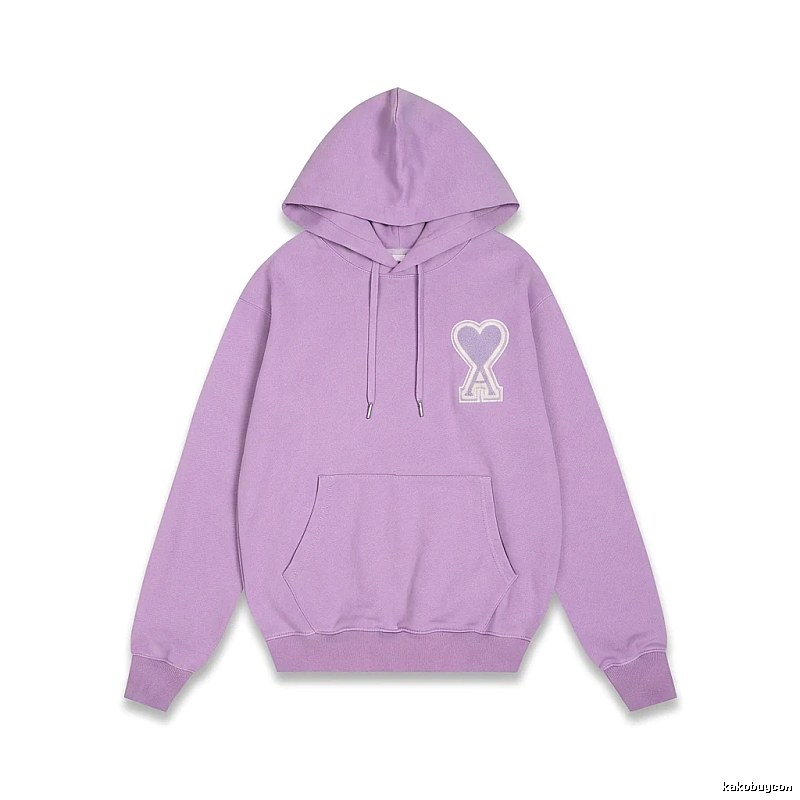 AMI series trendy brand light purple hoodie