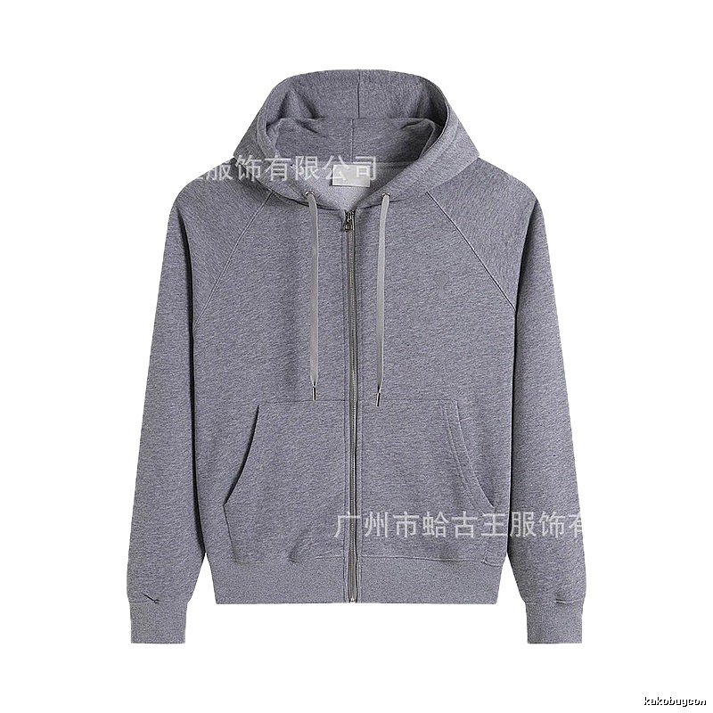 AMI simple and casual style gray hoodie