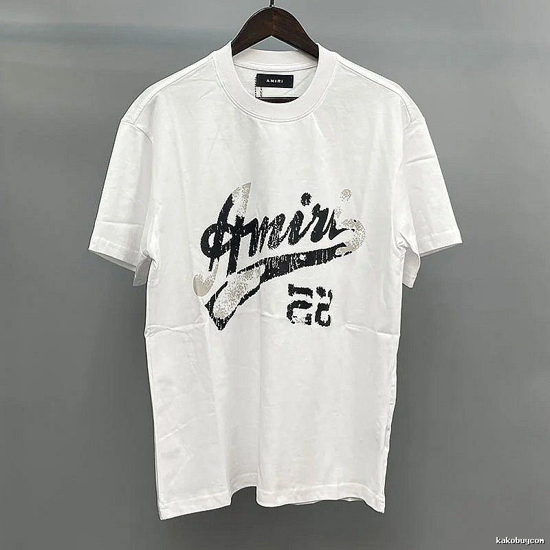 Amiri Black Lettering With Slash Detail White Records Graphic T-Shirt Resort Wear