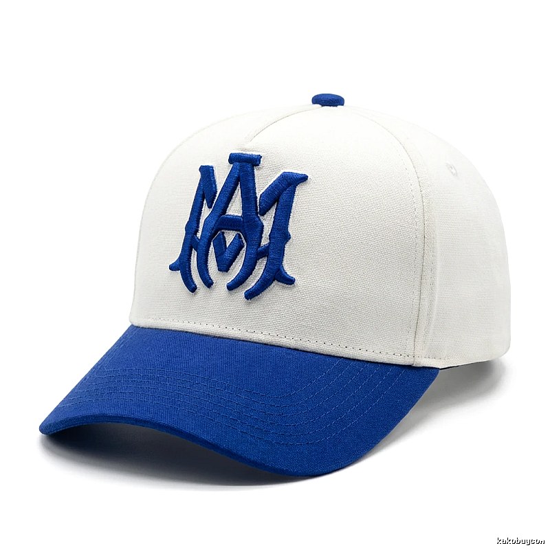 AMIRI blue and white color-blocking baseball cap