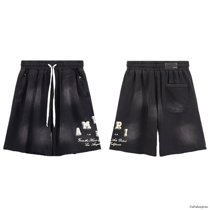 AMIRI Letter Print Street Style Black Shorts