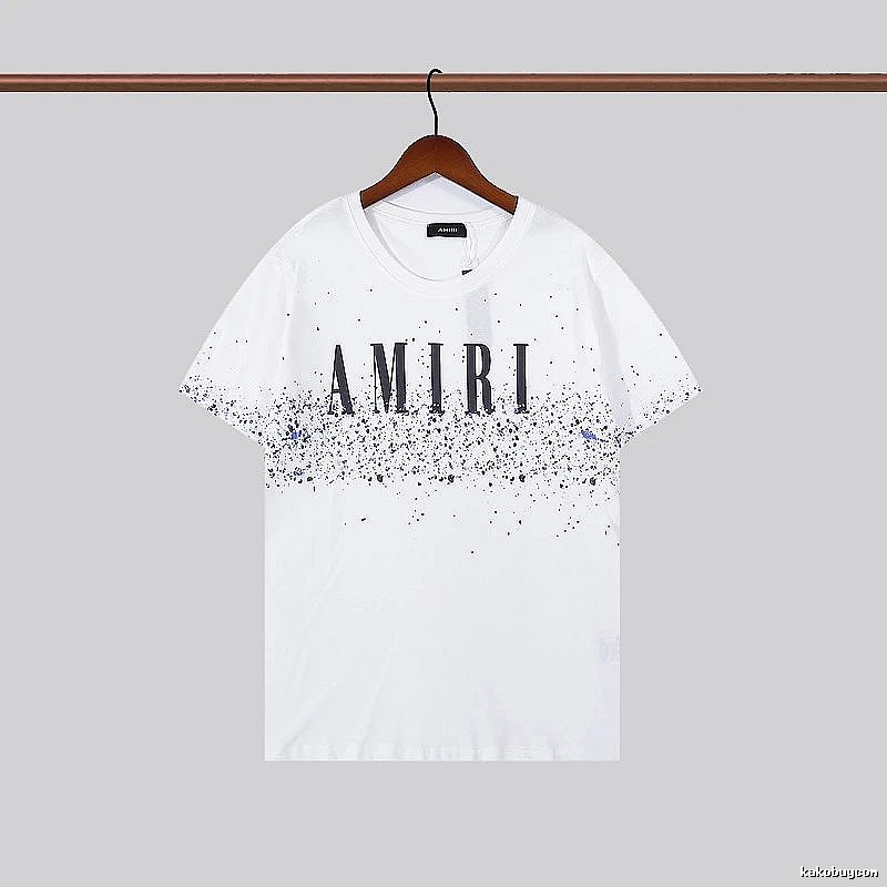Amiri Logo Detail Graphic T-shirt White Blue Amiri with Relaxed Feel