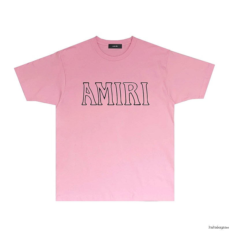 AMIRI minimalist style pink T-shirt