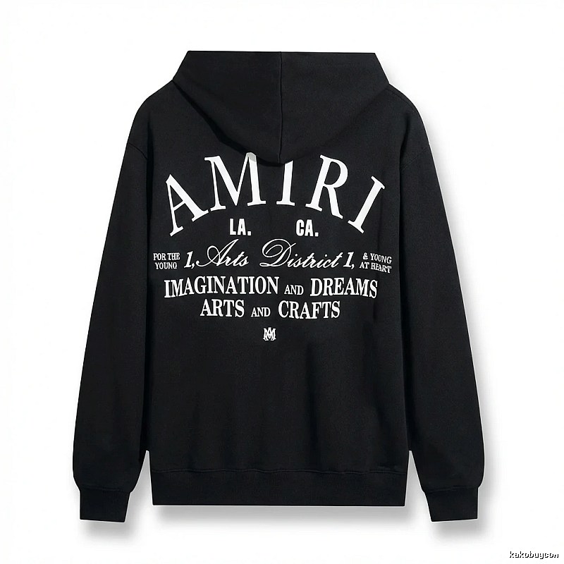 AMIRI printed style black hoodie