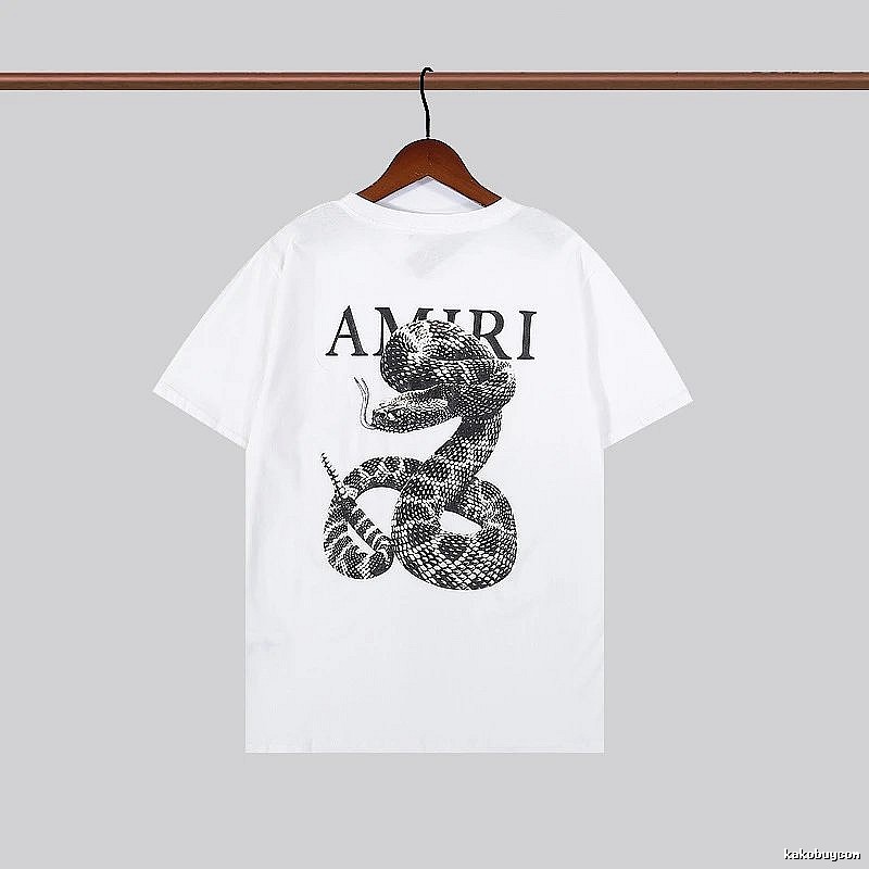 Amiri Resort Graphic T-shirt White Blue Amiri for Travel Looks
