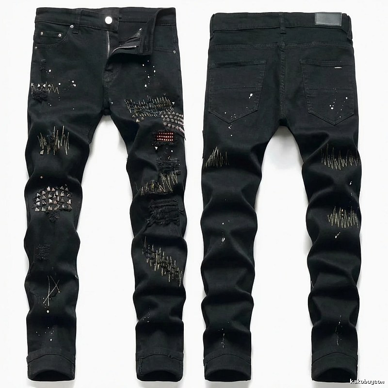 AMIRI Ripped Trendy Black Pants