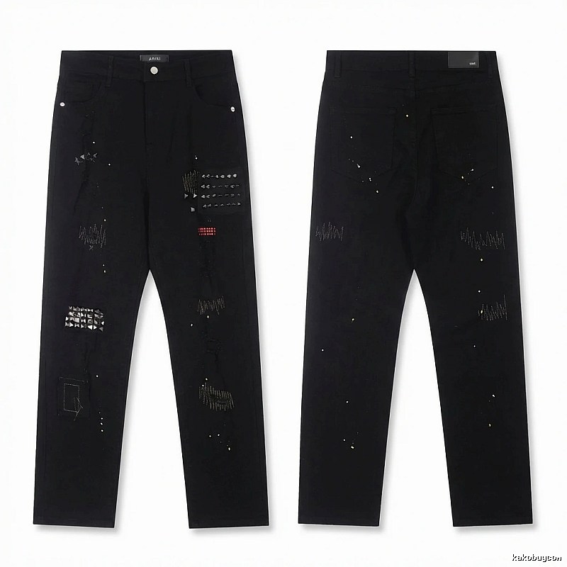 AMIRI Rivet Punk Style Black Pants