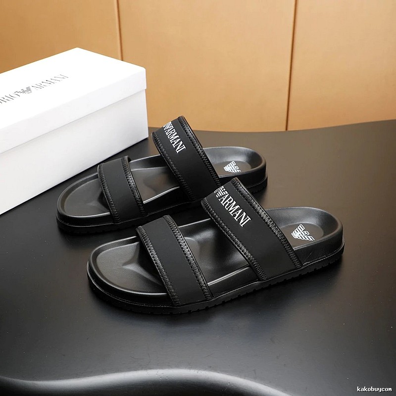 Armani Casual Style Black Slides