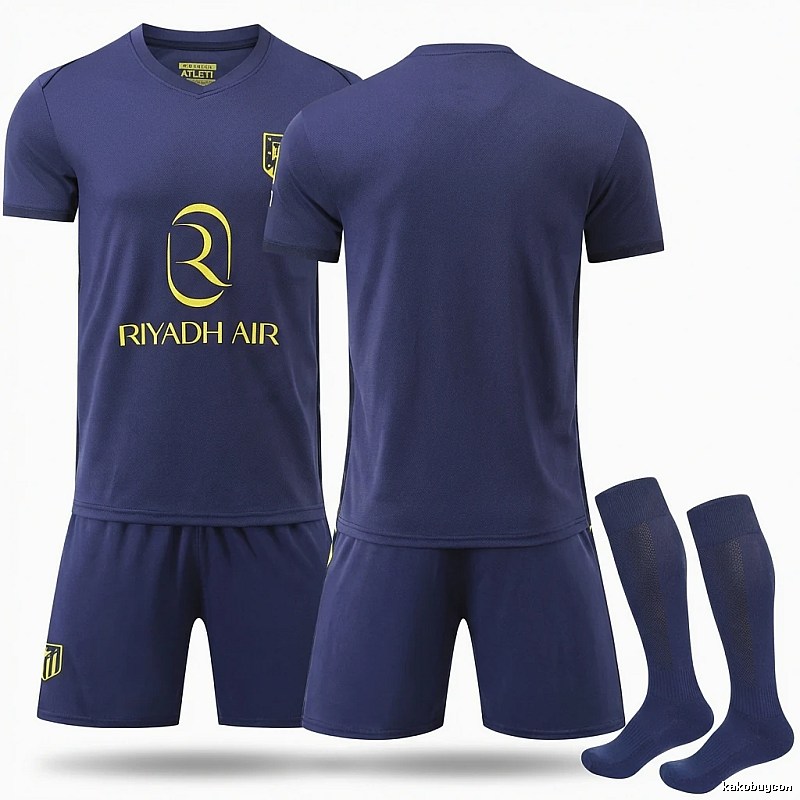 Atletico Madrid's minimalist-style blue jersey