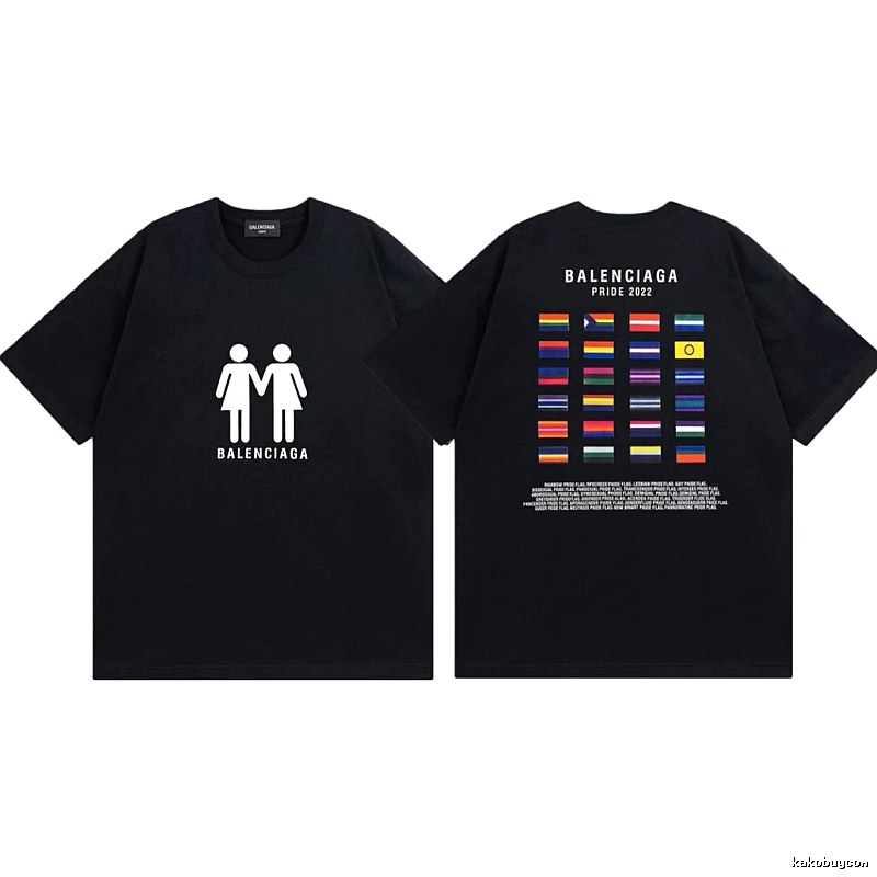Balenciaga 22 Pride Collection Printed Black Short-sleeve T-shirt