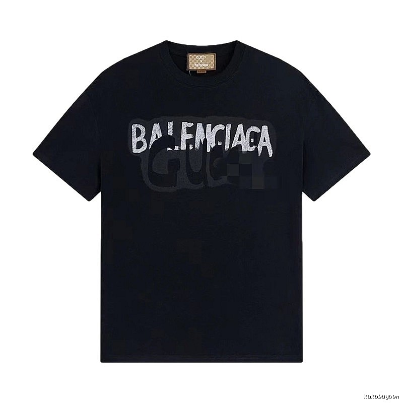 Balenciaga Co-branded Graffiti-style Black T-Shirt
