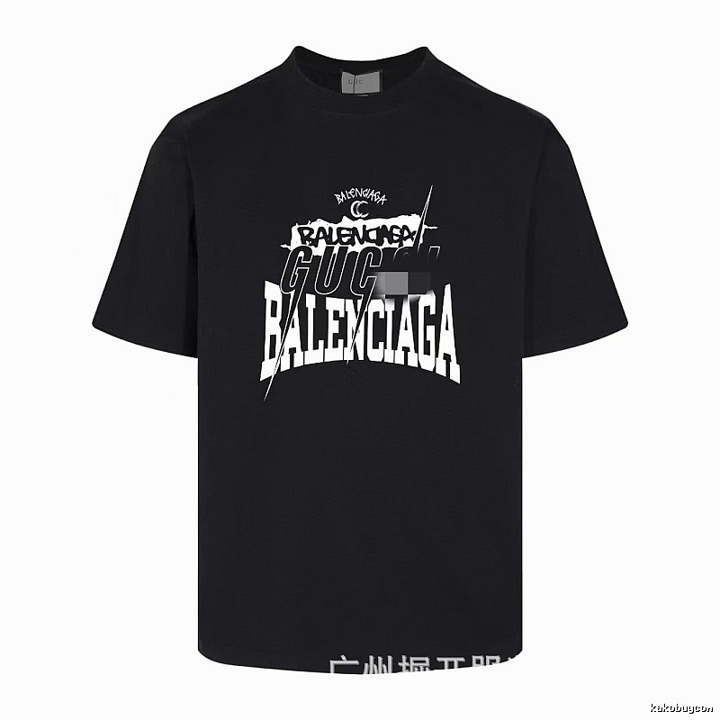 Balenciaga Co-branded Street Style Black Short-sleeve T-shirt