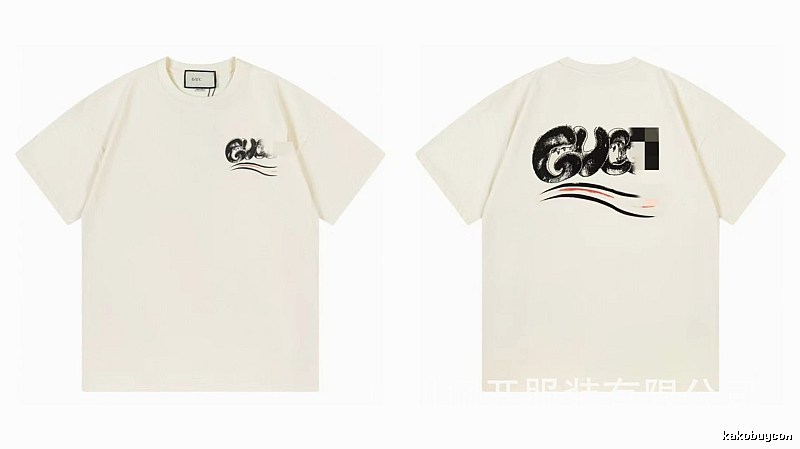 Balenciaga Graffiti Street Style Off-White Short-Sleeve T-Shirt