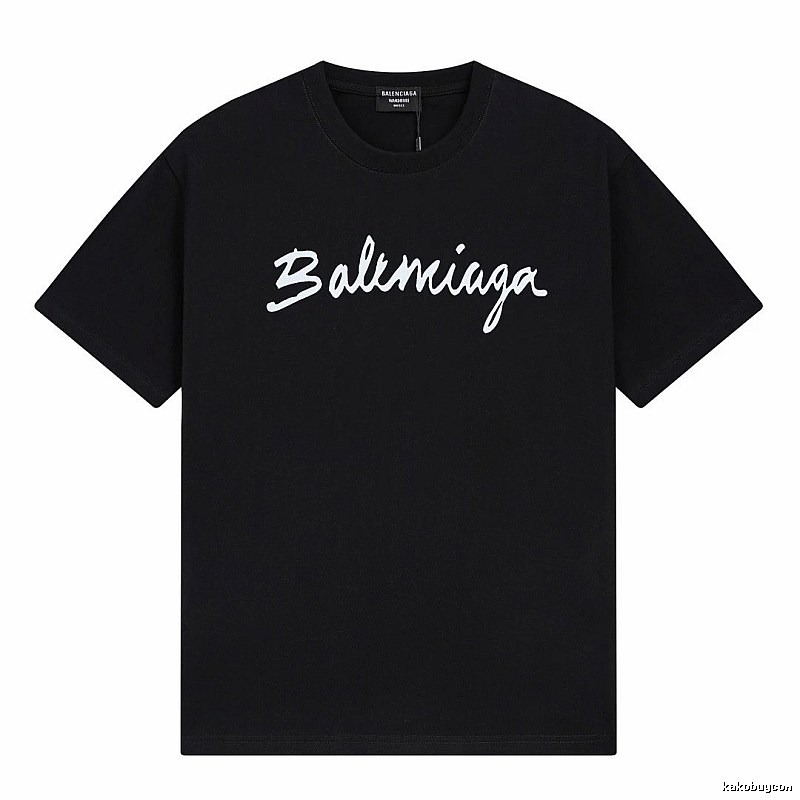 Balenciaga Handwritten Trendy Style Black T-shirt