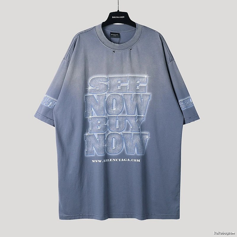 Balenciaga letter grey short-sleeve