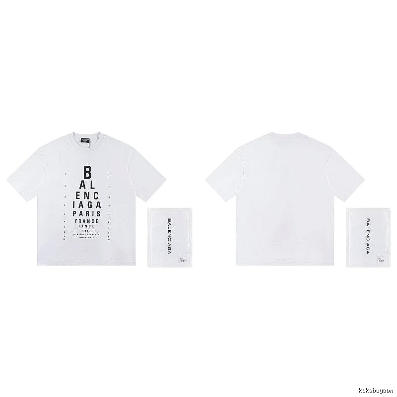 Balenciaga Letter Print Street Style White T-Shirt