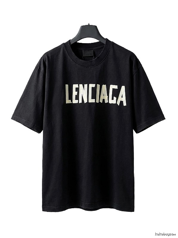 Balenciaga letter-style black T-shirt