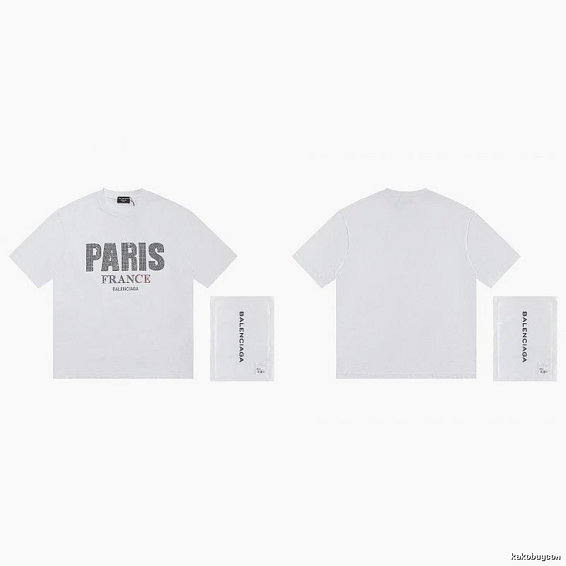 Balenciaga Paris Collection Minimalist Style White T-Shirt