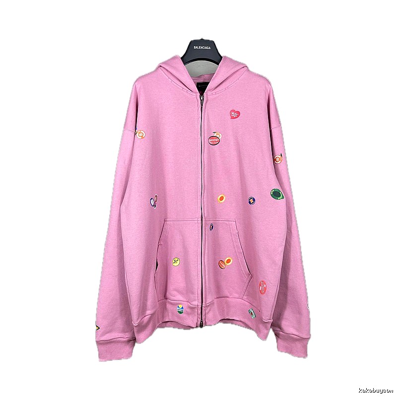 Balenciaga printed pink hoodie