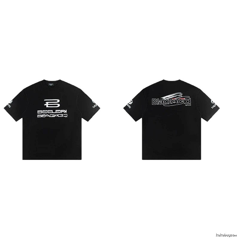 Balenciaga Printed Street Style Black T-shirt