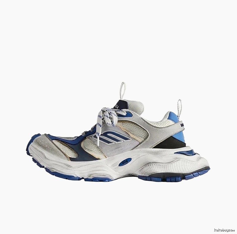 Balenciaga retro-style blue-gray sneakers