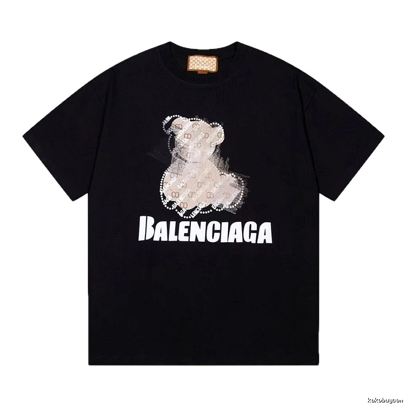 Balenciaga Trendy Black T-Shirt with Bear Print