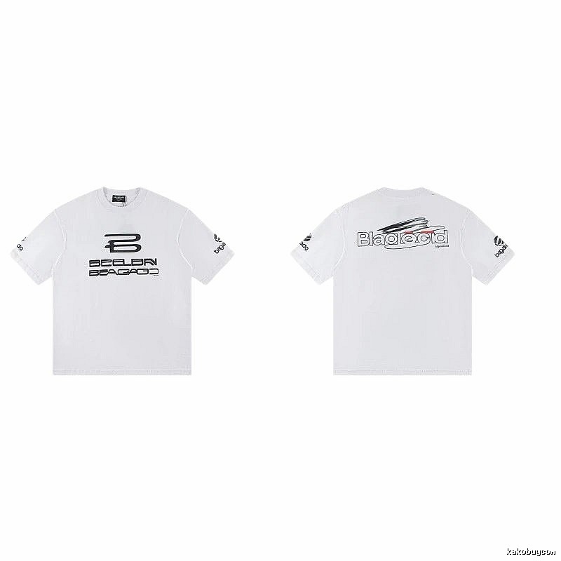 Balenciaga Trendy Racing Print White T-Shirt