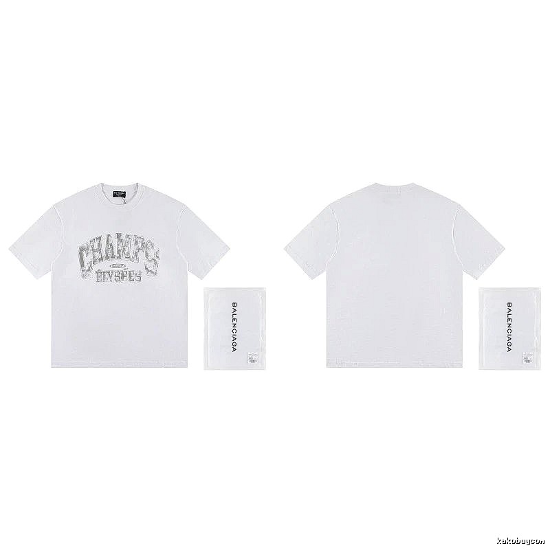 Balenciaga Vintage Distressed Lettering White T-Shirt