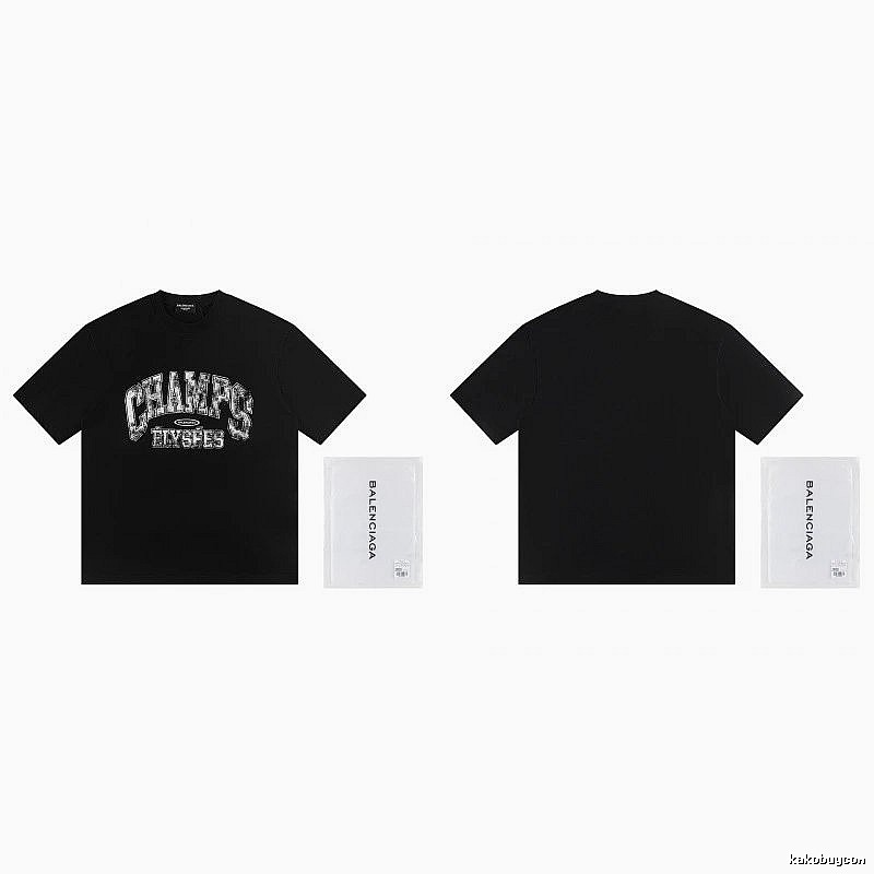 Balenciaga Vintage-style Printed Black T-Shirt