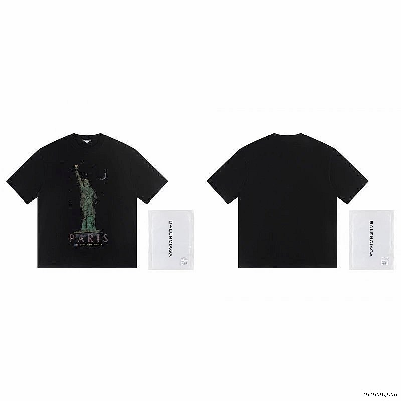 Balenciaga Vintage Style Statue of Liberty Black T-Shirt