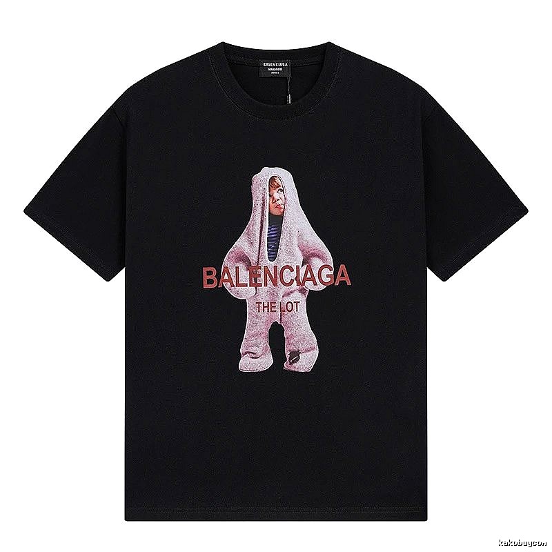 Balenciaga's childlike black T-shirt.