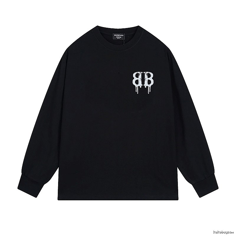 Balenciaga's dark style black long T-shirt