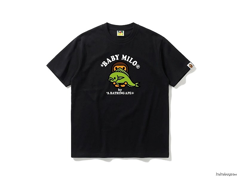 Bape BABY MILO Cartoon Style Black T-shirt