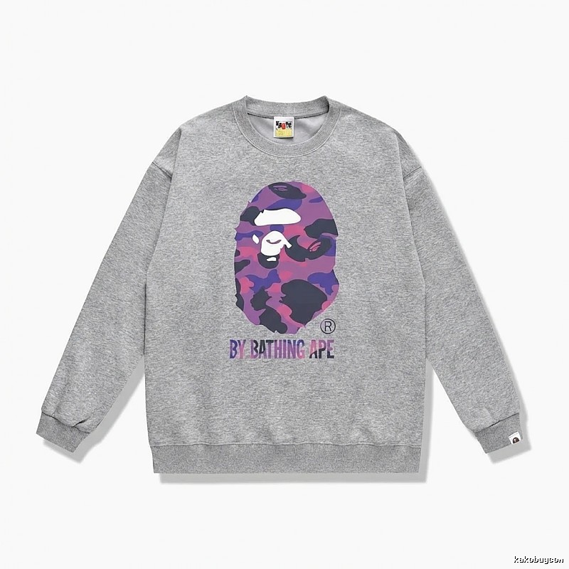 Bape camouflage-style grey sweatshirt