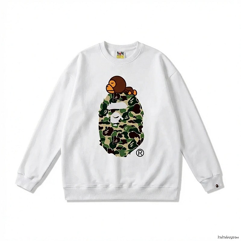 Bape camouflage style white sweatshirt