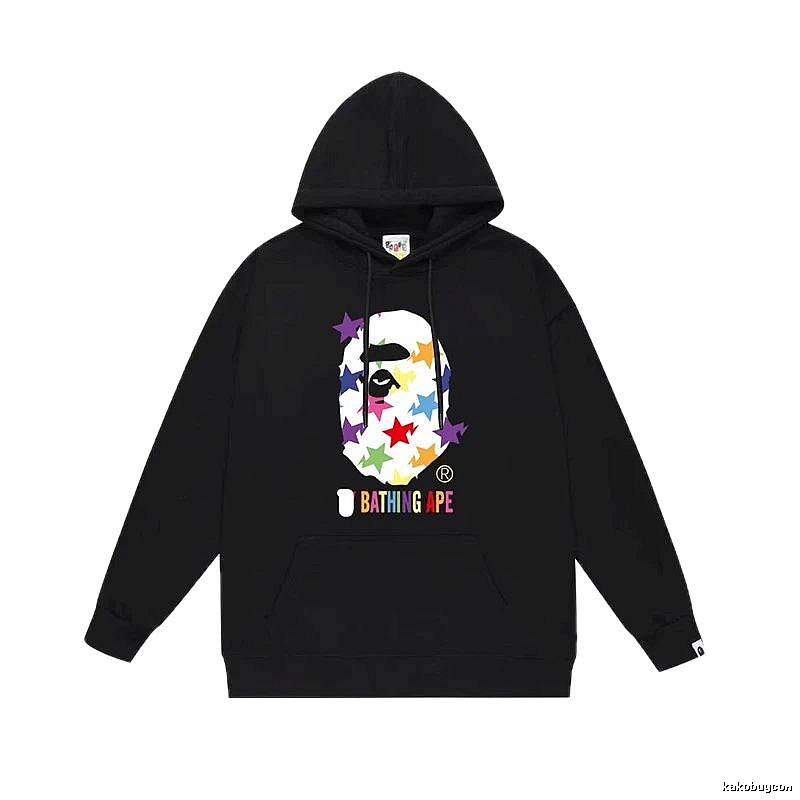 Bape Colorful Alien Style Black Hoodie
