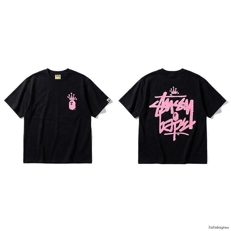 Bape Crown Graffiti Style Black T-shirt