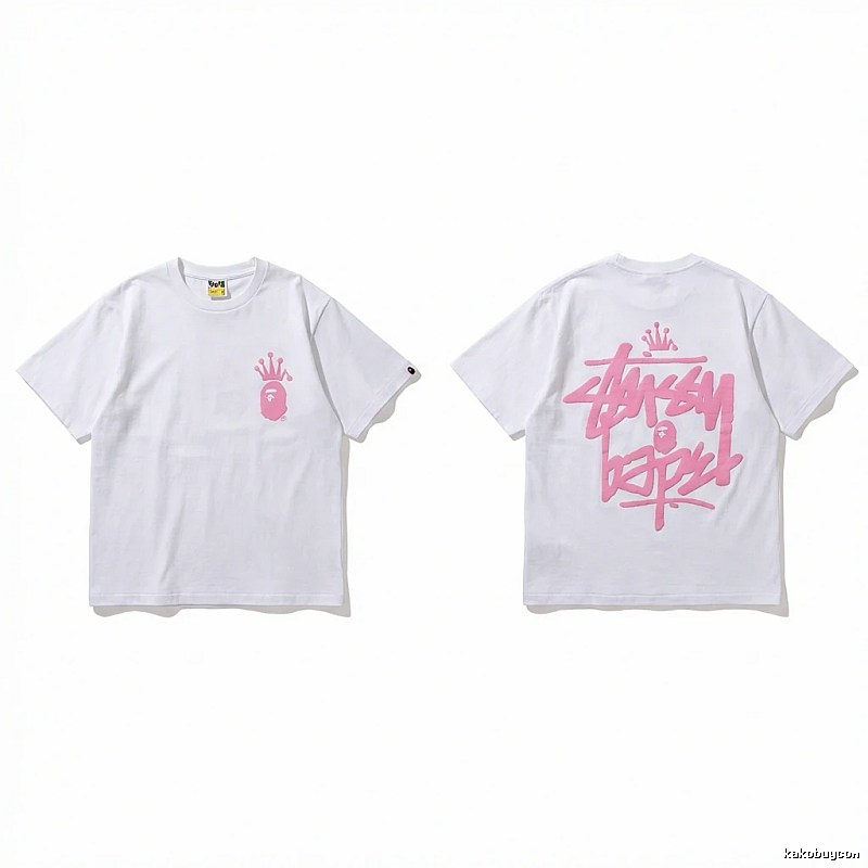 Bape Crown Graffiti Style White T-shirt