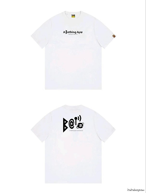 Bape letter print simple white T-shirt