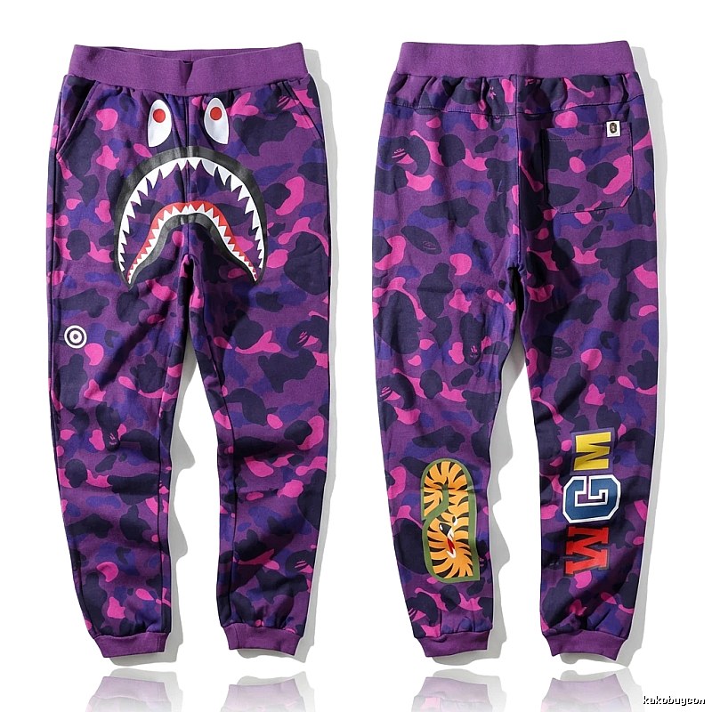 Bape Shark Camouflage Style Purple Pants