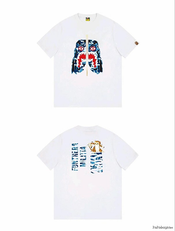 Bape Shark Print White T-shirt